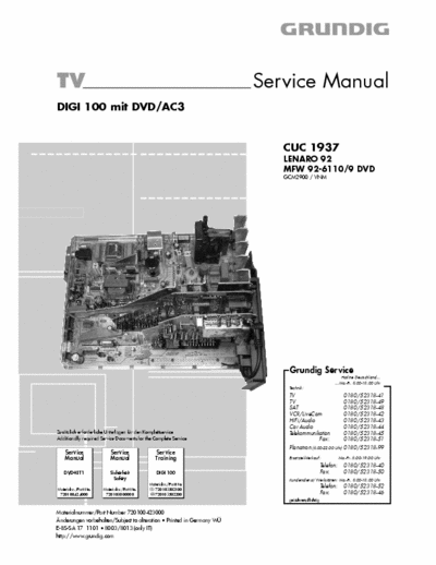 Grundig CUC1937 (Lenaro 92) Service Manual Tv Color MFW 92-6110/9 DVD [CGM2900 / VNM] - Part 1/3 pag. 93
