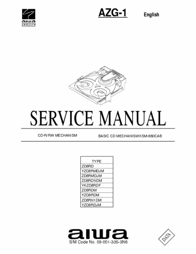 AIWA AZG-1 Service manual CD-R/RW mechanism