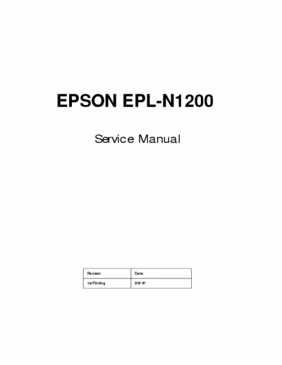 Epson EPL-N1200 EPSON EPL-N1200(Service Manual)