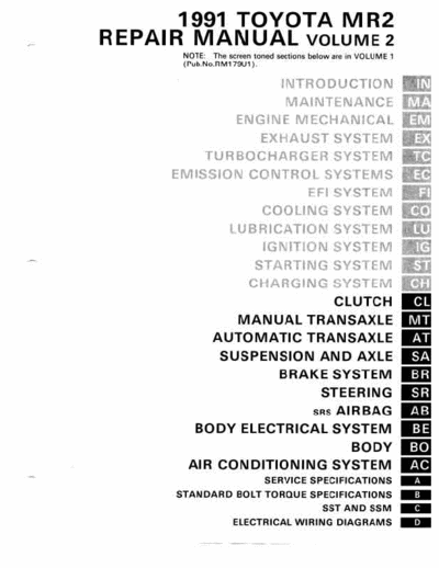 TOYOTA 1991_MR2 1991_MR2_Workshop_manual_Vol_2