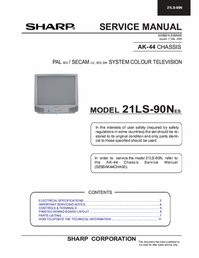 SHARP 21LS-90N MANUAL COMPLETO