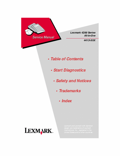 Lexmark 4200 series Lexmark 4200 series Service Manual