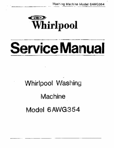 whirlpool 6AWG354 whirlpool 6AWG354 service manual