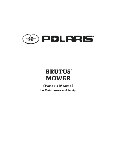 Polaris Brutus Mower operator manual