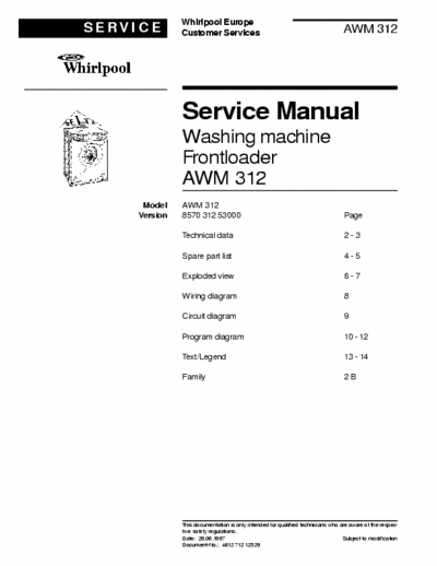 whirlpool AWM312_Ver857031253000 whirlpool AWM312_Ver857031253000 service Manual