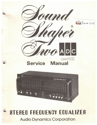 ADC Sound Shaper Two mkii ADC Sound Shaper Two mk iii service manual in english