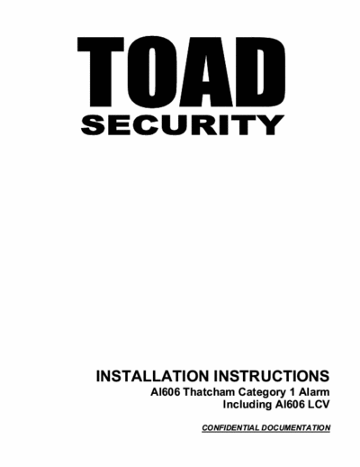 Toad Ai606 Ai606 install manual