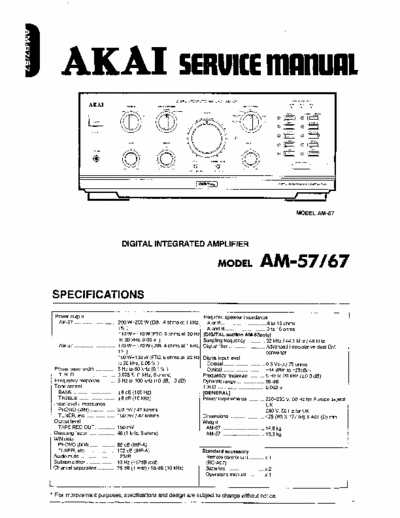 Akai AM57 & 67 integrated amplifier
