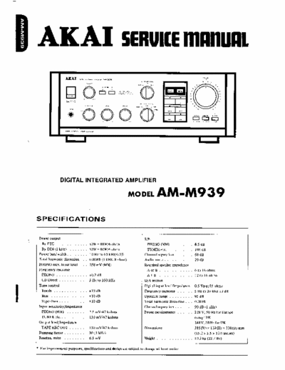 Akai AMM939 integrated audio amplifier