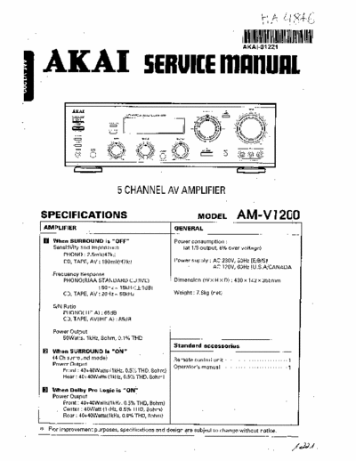 Akai AMV1200 integrated amplifier