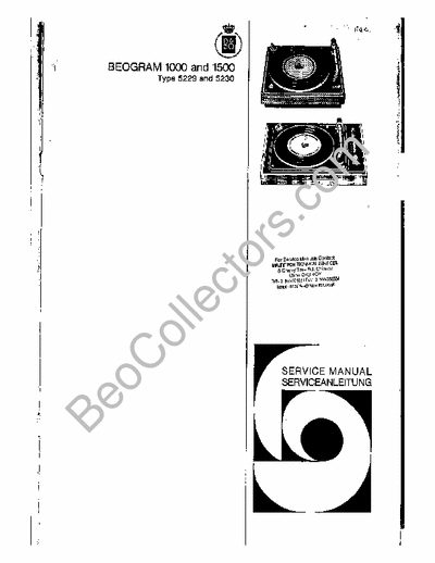 Bang&Olufsen Beogram1000 & 1500 phono