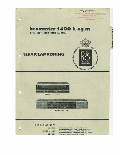 Bang&Olufsen Beomaster1400 receiver
