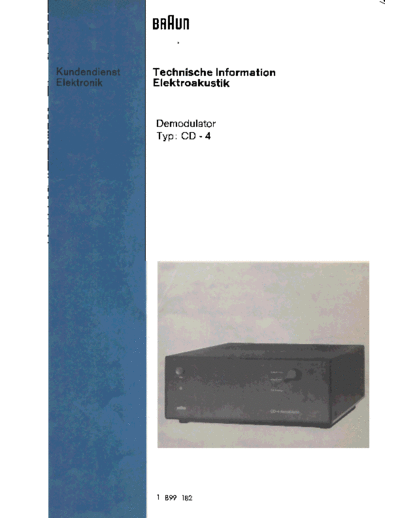 Braun Demodulator CD - 4 service manual