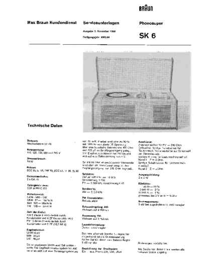 Braun SK 6 service manual