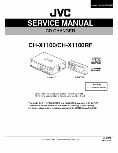 JVC CH-X1100 JVC CH-X1100 CD Changer
