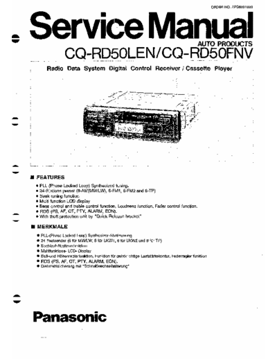 panasonic cq-rd50len CQ-RD50LEN/CQ-RD50FNV
Service Manual