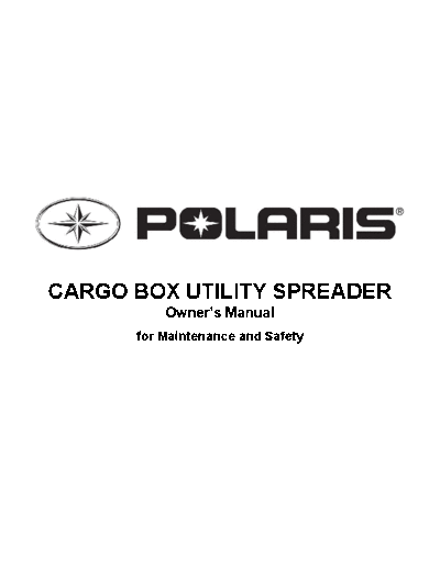 Polaris Brutus Cargo Box spreader operator manual