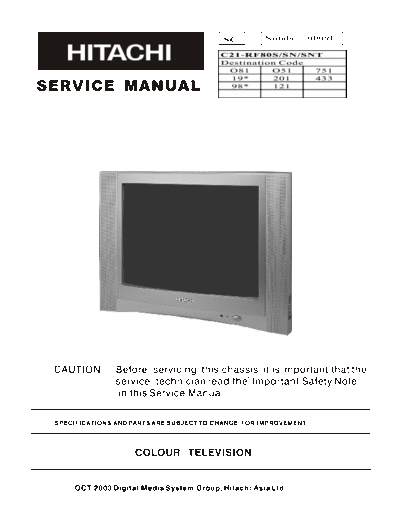  Service Manual tv-structure: TDA93XXPS/N2/5I, TDA9859, TDA8944J, LA78040, KA5Q0765RTH