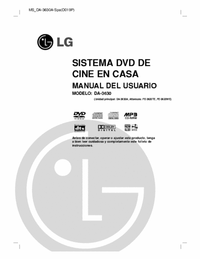 LG DA-5630A Manual lg DA-3630