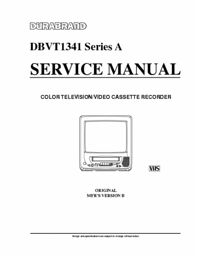 DURABRAND DBVT1341 Series A Service Manual TV-Vcr Combi - (2.647Kb) 2 Part File - pag. 64
