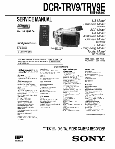 SONY DCR-TRV890E_X DCR-TRV890E_X service manual