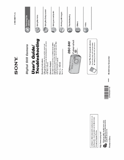 Sony DSC-S40 91 page user