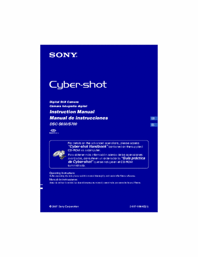 Sony DSC-S650 64 page instruction manual for Sony D-cam DSC-S650 & DSC-S700