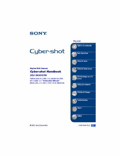Sony DSC-S650 101 page user