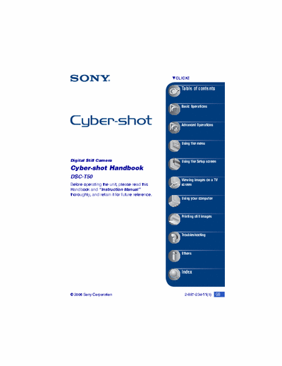 Sony DSC-T50 120 page user