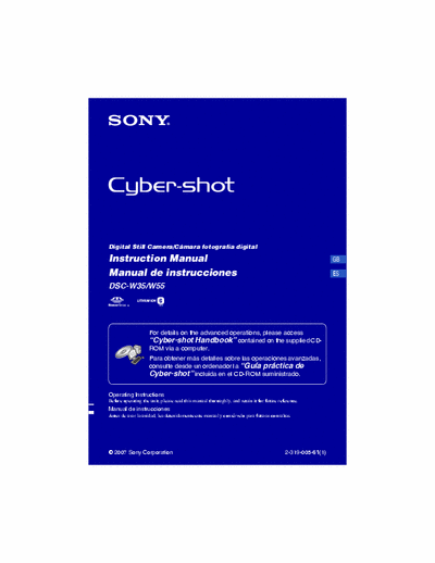 Sony DSC-W35 64 instruction manual for Sony digital camera DSC-W35 & DSC-W55