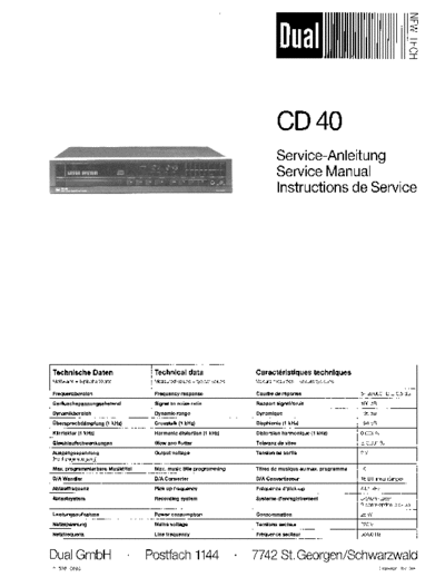 Dual CD 40 service manual