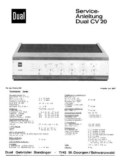 Dual CV 20 service manual