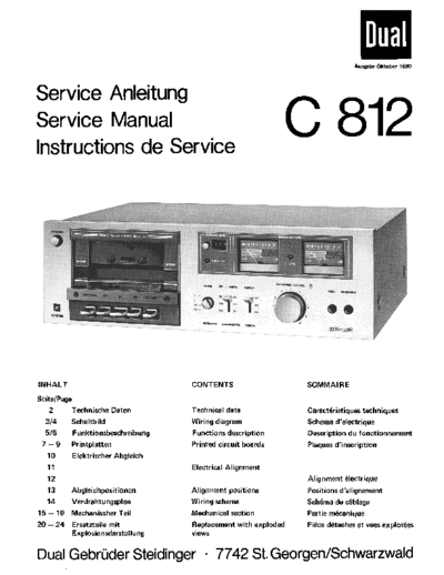 Dual C 812 service manual