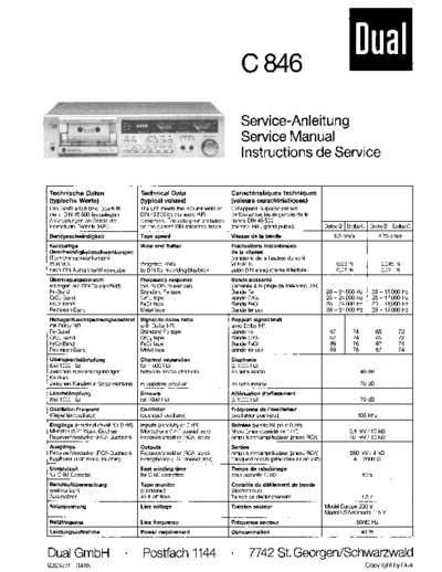 Dual C 846 service manual