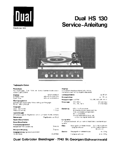 Dual HS 130 service manual