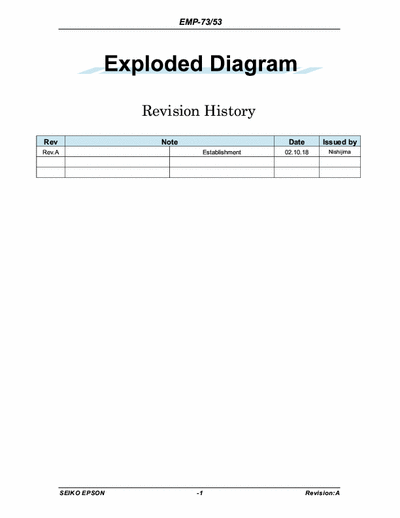 Epson EMP-50, EMP-51, EMP-70, EMP-71 Service Manual, Part List, Exploded Diagram