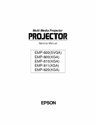 Epson EMP-600, EMP-800, EMP-810, EMP-811, EMP-820 Service Manual, Part List, Exploded Diagram