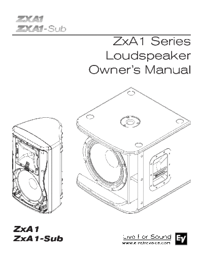 Electrovoice ZxA1 Electro Voice ZxA1 Series
Loudspeaker
Owners Manual