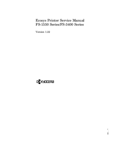 Kyocera FS1550-3400 Service manual for Kyocera FS1550-3400
