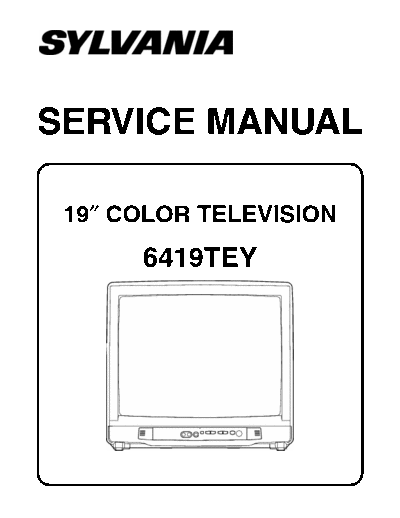 FUNAI 6419TEY Funai / Sylvania 19" TV 6419TEY  L6400UA chassis complete service manual