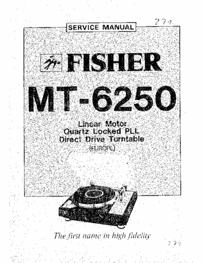 Fisher MT6250 phono