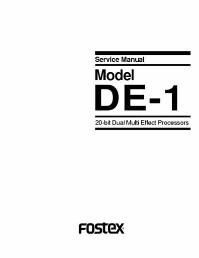 Fostex DE1 sound processor