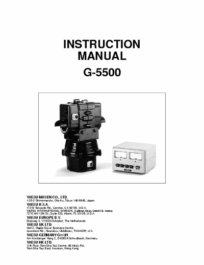 Yaesu rotator G-5500 Instruction manual of  G-5500  "double rotator" (AZ + EL).