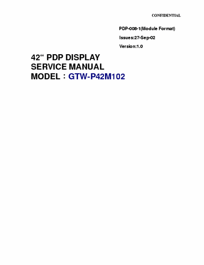 Gateway P42M102 Schematics & Service Manual
