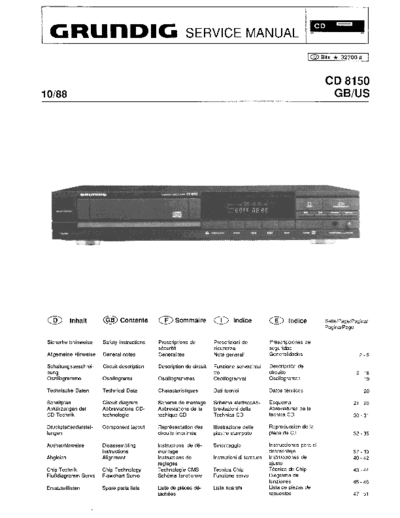Grundig CD 8150 service manual