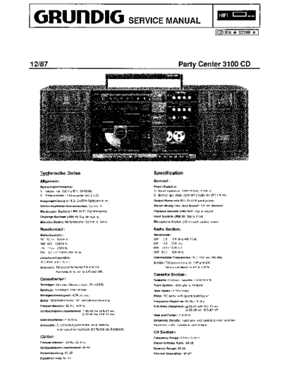 Grundig Party Center 3100 CD service manual