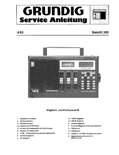 Grundig Satellit 300 service manual