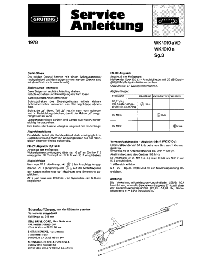 Grundig WK 1010a service manual