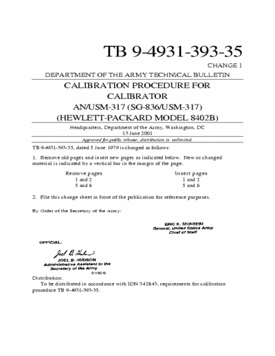 HP HP8402B CALIBRATION PROCEDURE FOR
CALIBRATOR temperature thermistor,