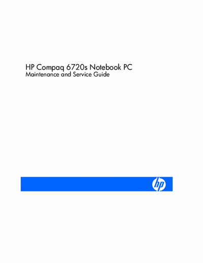 HP Compaq 6720s HP Compaq 6720 Service and Maintenance Manual
